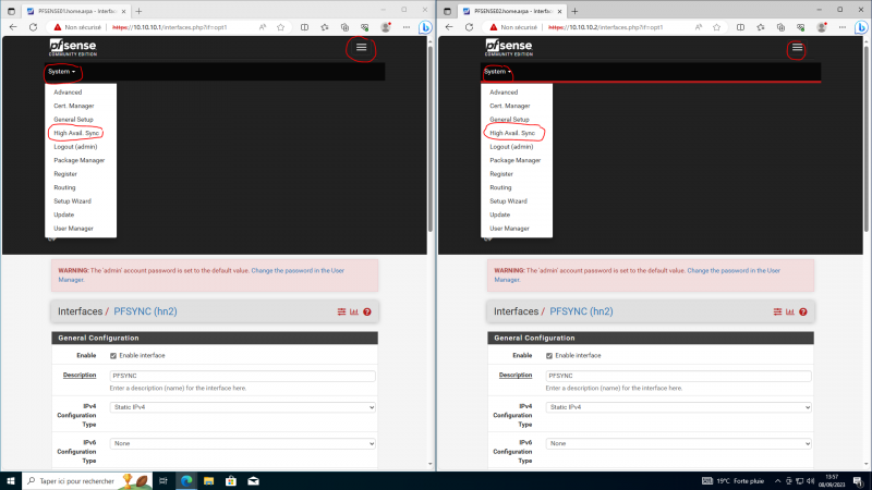 Cluster de Pfsense (VIP CARP)