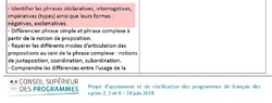 Réjustement des programmes: la forme exclamative