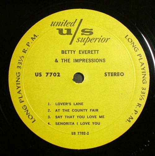 1969 : Album " Betty Everett & The Impressions " United Superior Records 7702 [ US ]