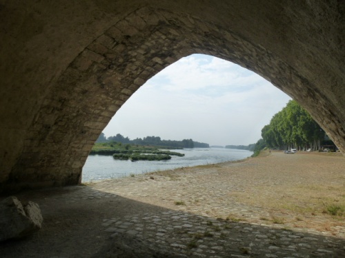 LES BORDS DE LOIRE A BEAUGENCY ET LE PONT .