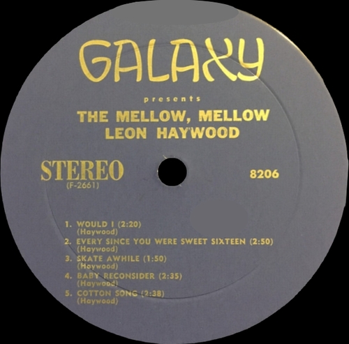 Leon Haywood : Album " The Mellow , Mellow Leon Haywood " Galaxy Records 8206 [ US ]