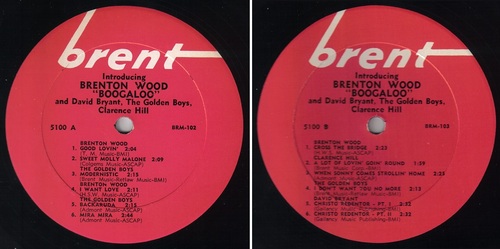 VARIOUS BOOGALOO - Introducing Brenton Wood - David Bryant - The Golden Boys - Clarence Hill - Brent Records 5100 -1966 
