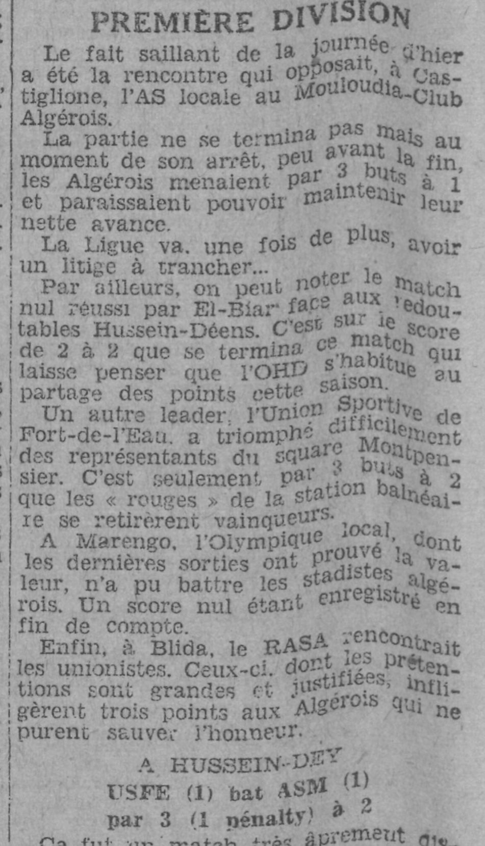 Dimanche 29.11.1931 à castiglione ASC-MCA 1-3