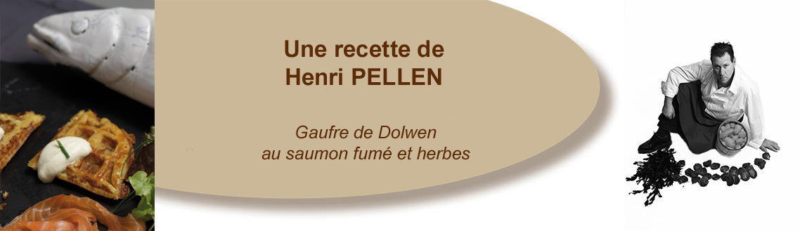 Gaufre de Dolwen au saumon fumé et herbes