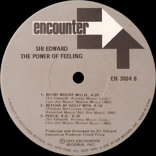 Sir Edward : Album " Power Of Feeling " Encounter Records EN-3004 [ US ]
