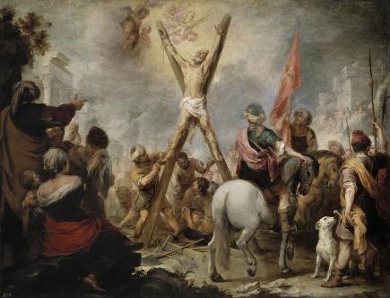 Le Martyre de saint André, de Bartolomé Esteban Murillo (1682), musée du Prado, Madrid, Espagne.