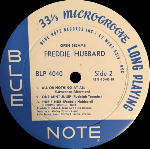 Freddie Hubbard : Album " Open Sesame " Blue Note Records BST 84040 [ US ]