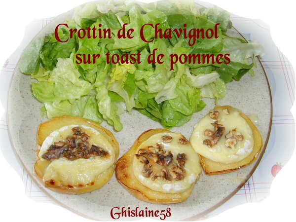 Crottin de Chavignol sur toast de pommes