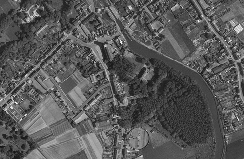 Wambrechies - Centre-ville en 1969, le parc du Château de Robersart n'est pas encore aménagé (remonterletemps.ign.fr)