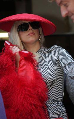 GaGa with a red phone in NYC