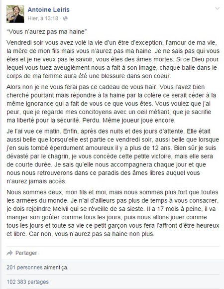 "Vous n'aurez pas ma haine" : Messages d'espoir: à vous de sourire - Journal des Femmes