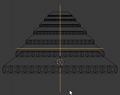Diminuer la taille de l'empty pour former la pyramide