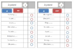 cartes multichoix : les verbes en ER au présent