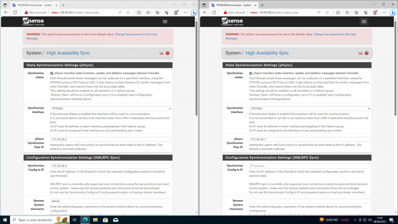 Cluster de Pfsense (VIP CARP)