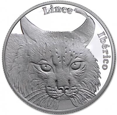 PORTUGAL UNE PIECE EN ARGENT DE 5.00 € LE LYNX IBERIQUE