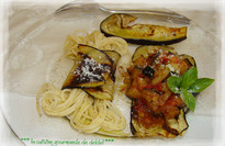 SPAGHETTI,MARMELADE D'AUBERGINE ET TOMATE