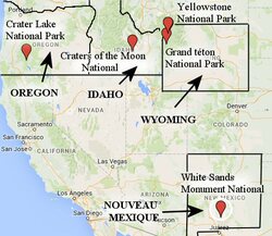 L'Idaho, l'Orégon, le Wyoming et le Nouveau Mexique