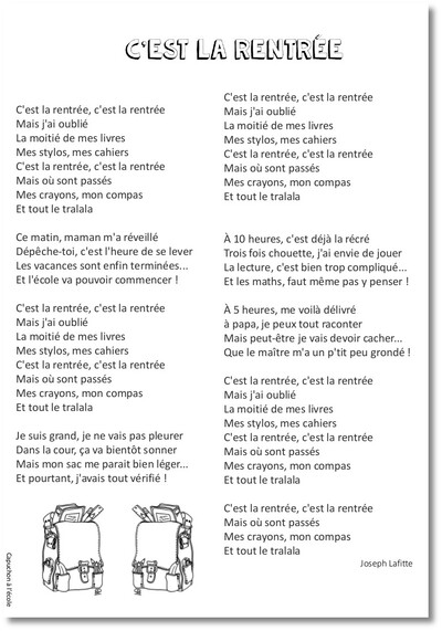 La rentrée en chansons