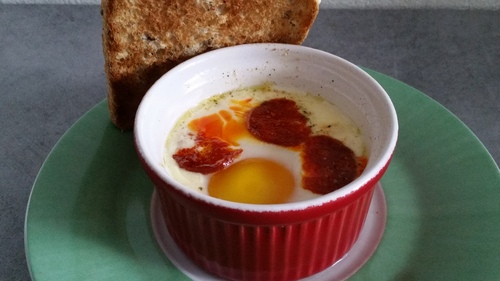 Oeuf Cocotte au Chorizo