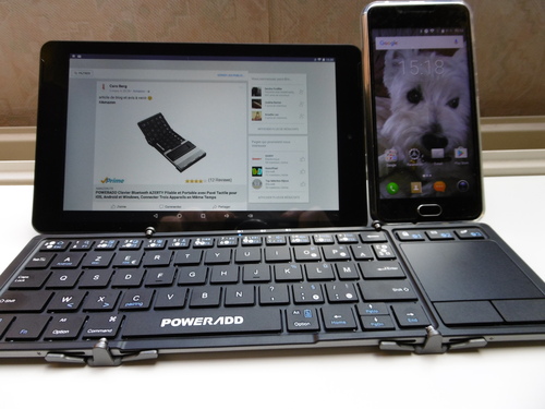 POWERADD Clavier Bluetooth AZERTY Pliable