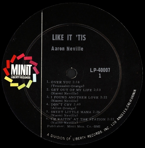 Aaron Neville : Album " Like It Is " Minit Records LP 40007 [ US ]