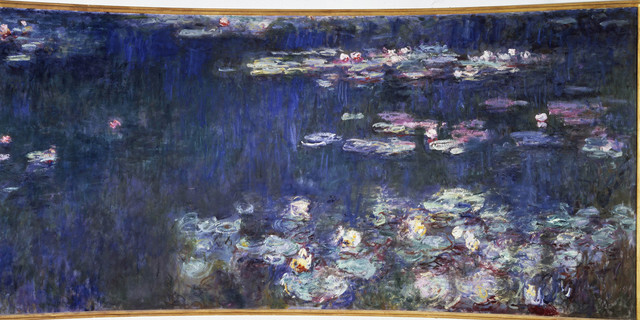 "Les nymphéas, reflets verts". Peinture de Claude Monet 
