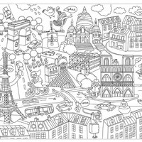 Coloriages OMY: posters géants de Paris, de NY ou du monde à colorier en  groupe