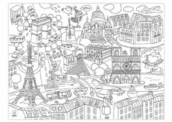 Coloriages OMY: posters géants de Paris, de NY ou du monde à colorier en groupe classe