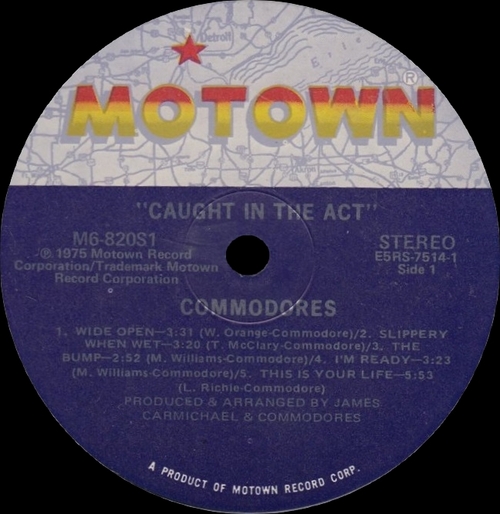 The Commodores : Album " Caught In The Act " Motown Records M6-820S1 [US]