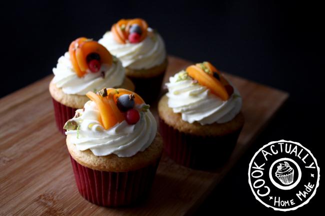 Cupcakes Abricots et Fruits Rouge