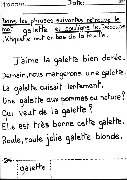 quelques fiches sur la galette