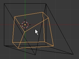 Le cube, au centre de la cage lattice, est sélectionné