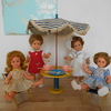 Jocelyne, Roselyne et deux poupées vinyl Gégé