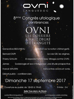 Le 17 septembre 2017, 8ème congrès ufologique de Pérols