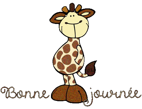 Bonne journée - Girafe - Gif scintillant - Gratuit - Le Monde des Gifs