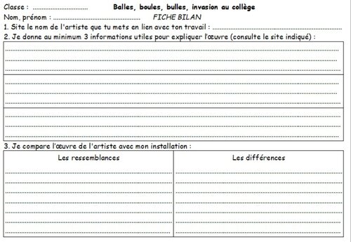 Balles, boules, bulles, une invasion au collège.