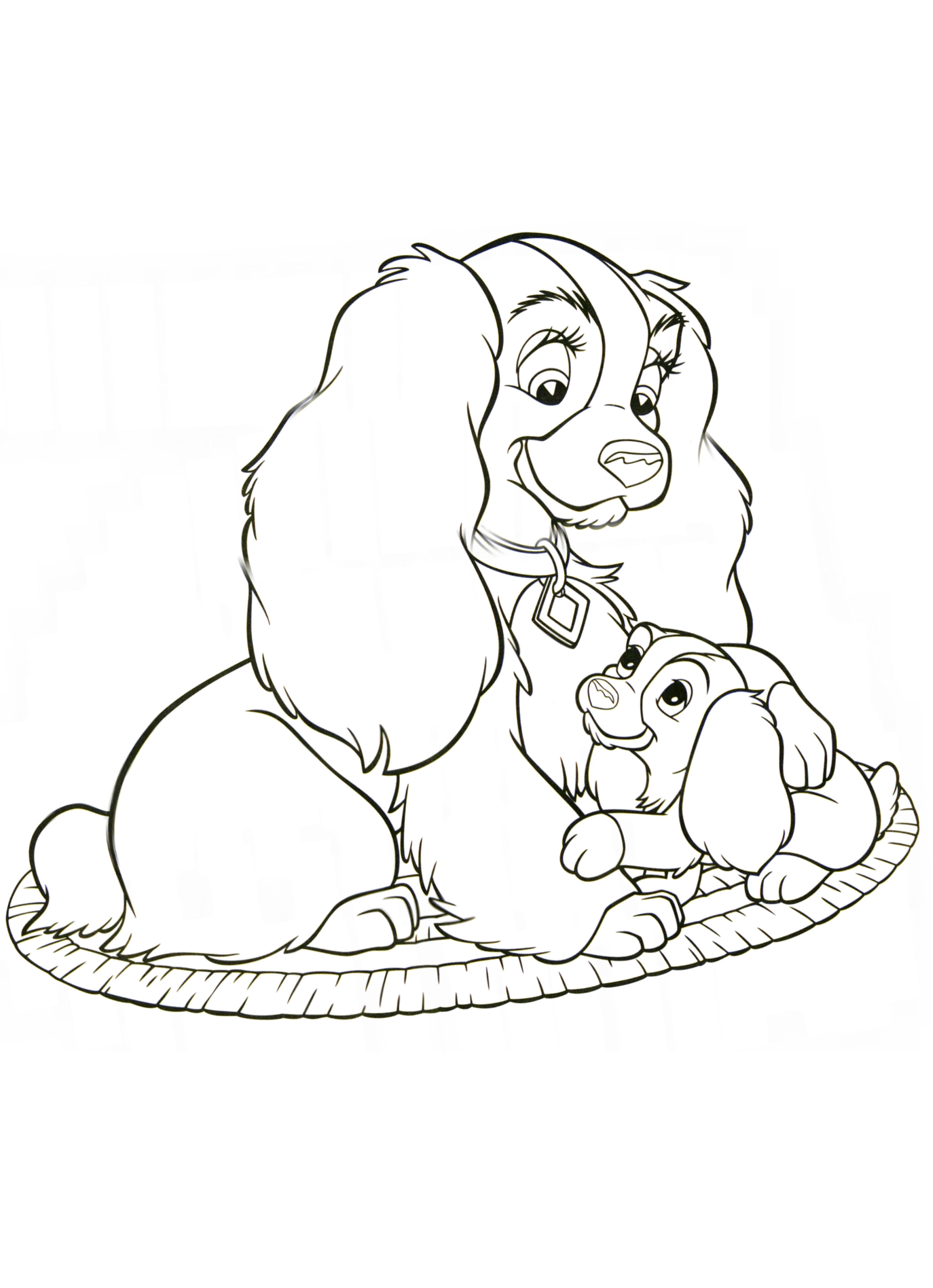 La Belle Et Le Clochard Coloriage coloriage la belle et le clochard - animarecre
