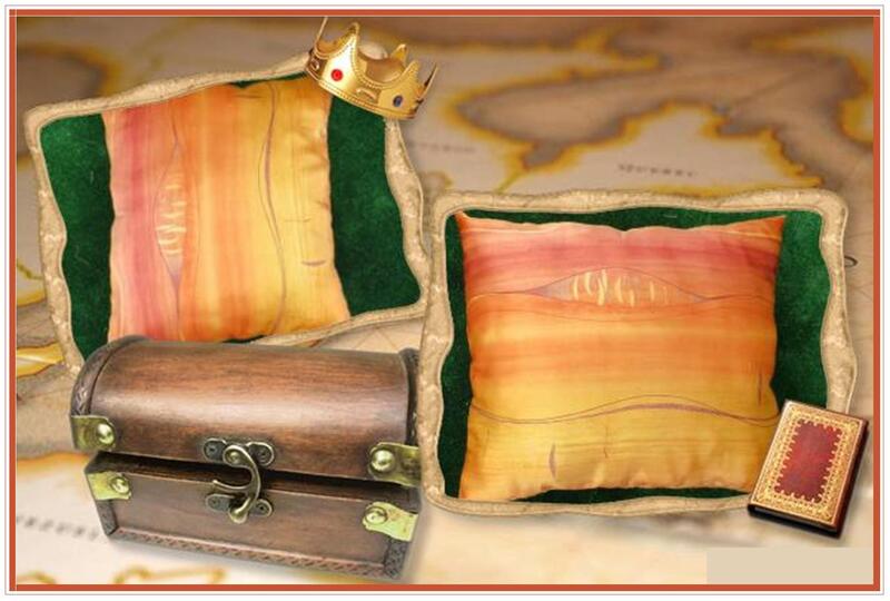 Un superbe coussin en satin couleur coucher de soleil