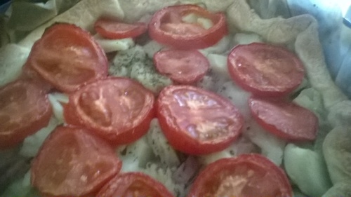 Tarte artichaut - tomates- lardons