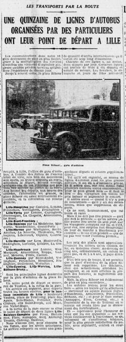 Place Rihour, gare d'autobus (La Croix du Nord, 30 avril 1932)