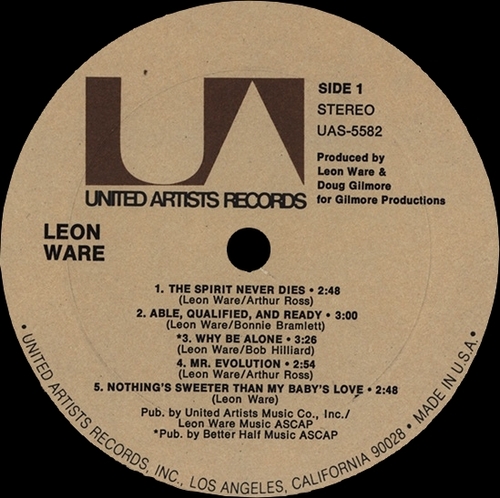 Leon Ware : Album " Leon Ware " United Artists Records UAS-5582 [ US ]