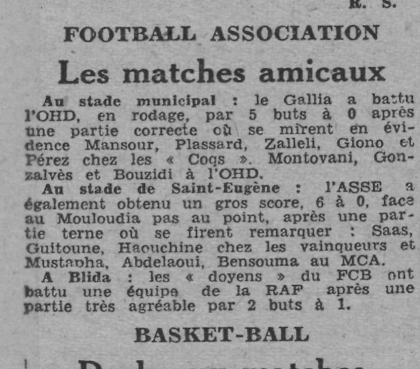 Dimanche 17.10.1943 à St Eugène ASSE-MCA 6-0