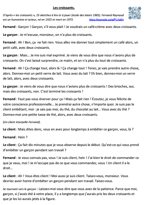 Fernand Raynaud : les croissants - latroussemaitresses