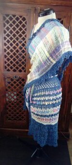 Echarpe Tissée et Robes en Lin Bleu foncé au Crochet : Eté 2015   suite n° 