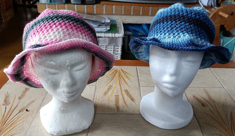 Deux nouveaux chapeaux au crochet - juin 2024... 