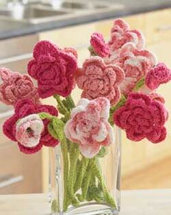 Roses en tricot 