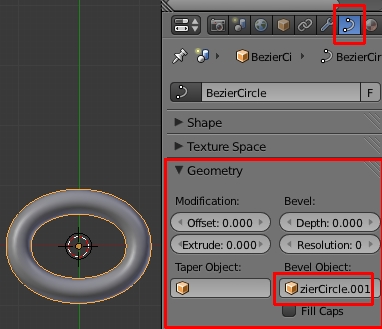 Extrudion du petit cercle sur le grand cercle Bézier