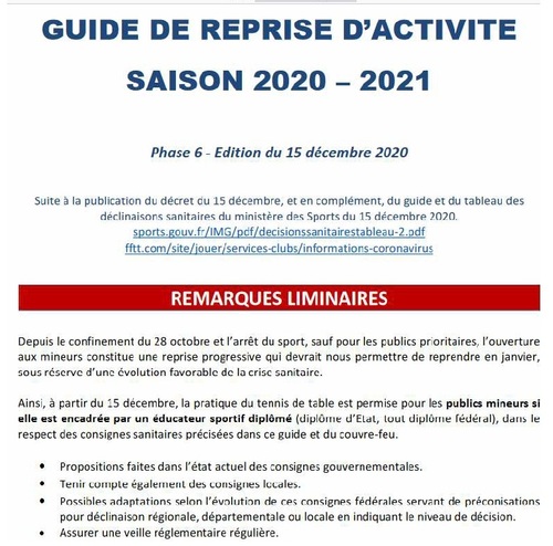 2020 2021 informations générales