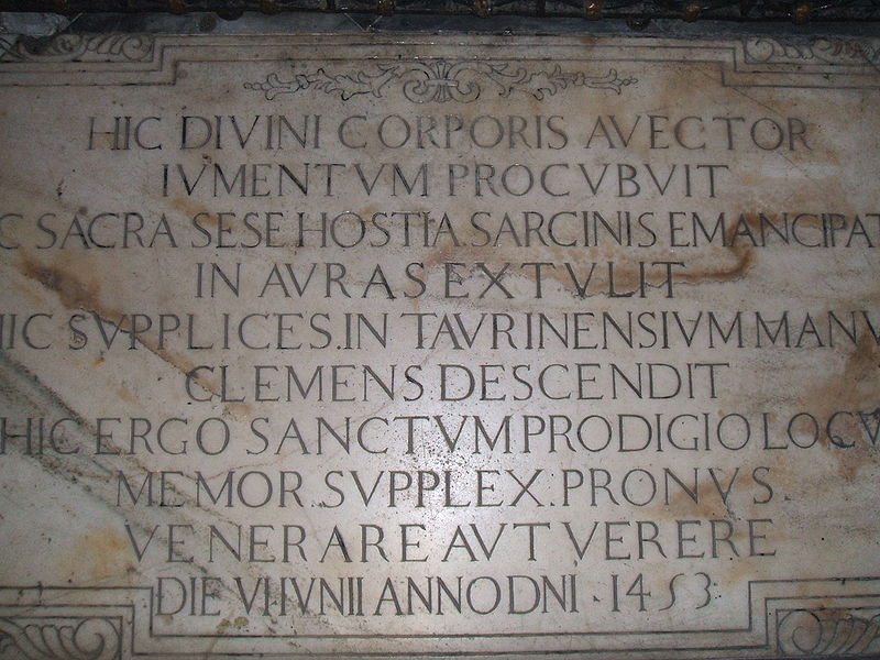 Miracle Eucharistique Italie Turin 1453