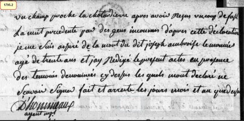 Meurtres en série  Année 1795 Ruillé-le-Gravelais